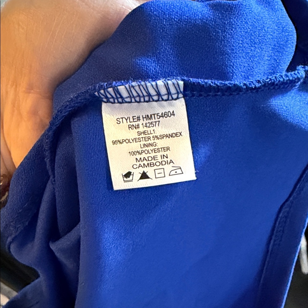 Haute Monde Cobalt Blue Puff Sleeve Blouse - Picture 4 of 4